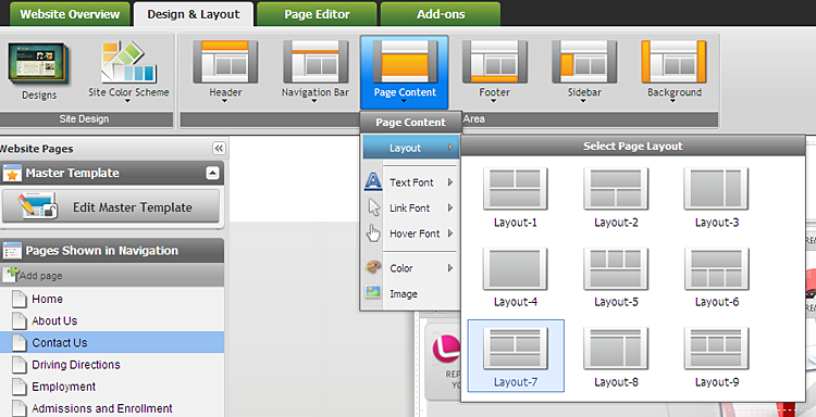 page layout