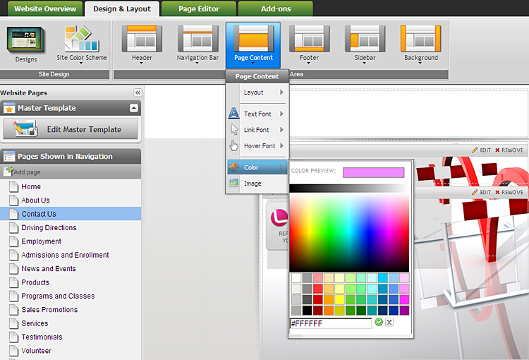 page background
