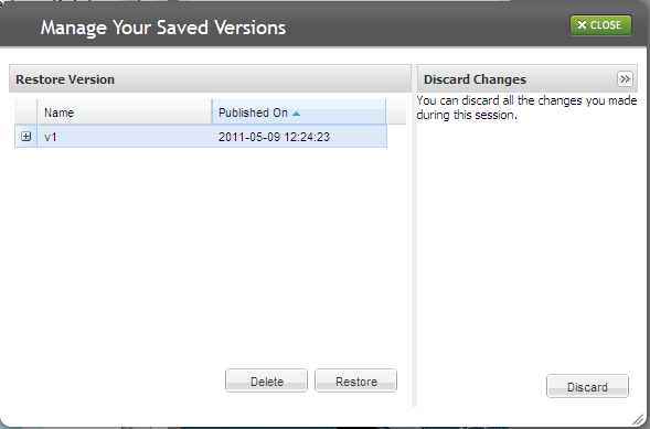 restoring previous version
