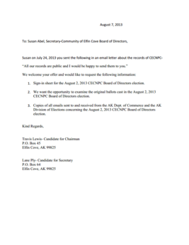 Request for election records