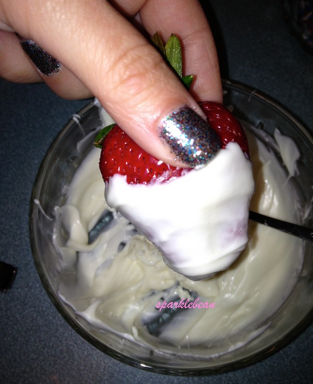 white chocolate covered strawberry